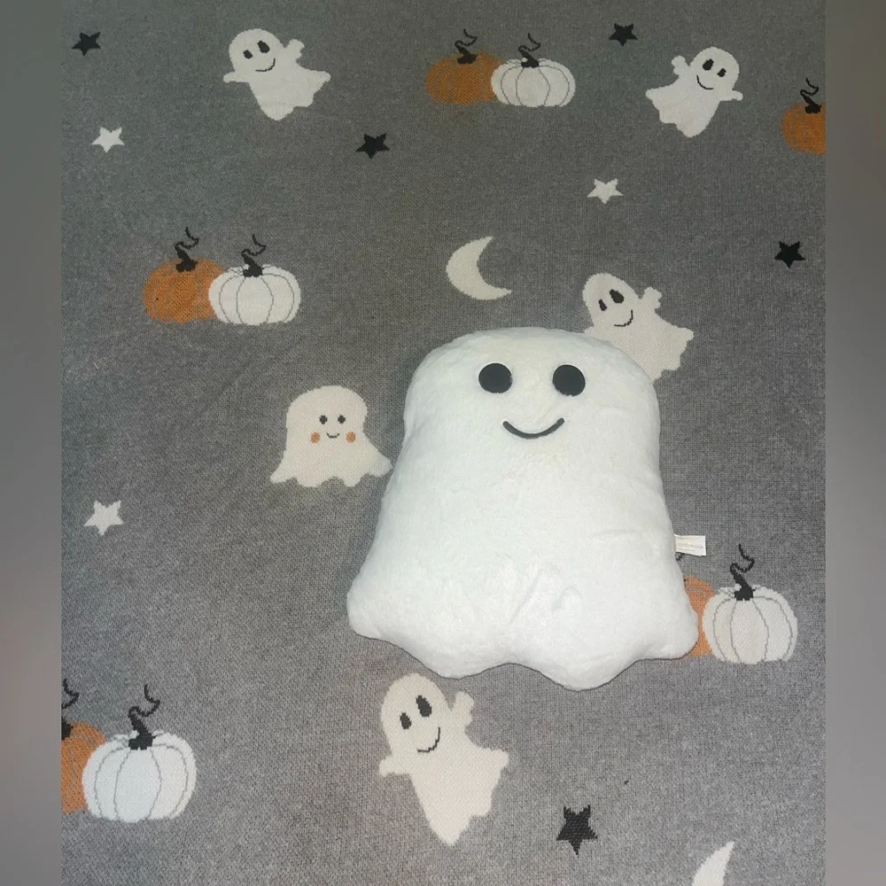 💕Halloween Fall Ghost / Pumpkin Throw Blanket & Cute Ghost Pillow Plush Toy 💕